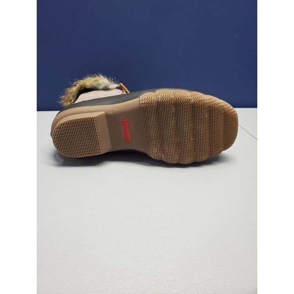 Sperry Top Sider Duck Boots Womens 5 Gray Black Suede Faux Fur Waterproof Rubber - Picture 11 of 12